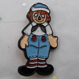 Raggedy Andy Vintage Brass Shank Button Hand-Painted JHB International